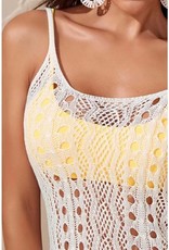 Mesh Spaghetti Strap Cover Up White One Size