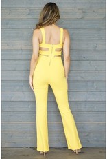 Back Cut-Out Jumpsuit Yellow