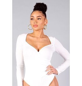 Crossover Front Bodysuit Off White
