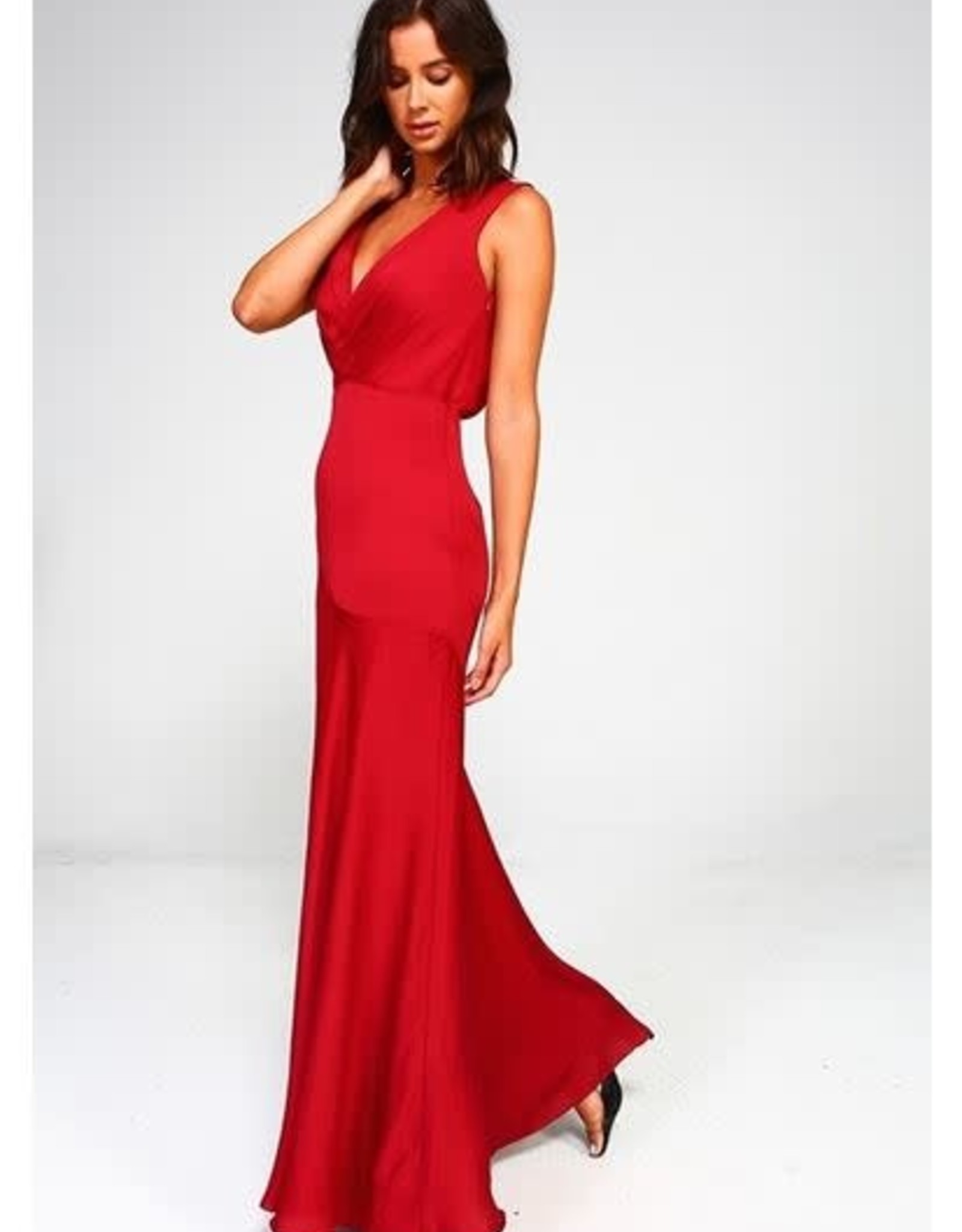 V-Neck Asymmetric Gown