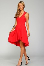 Watermelon High Low Fit & Flare Dress