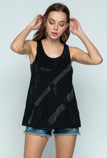 Sleeveless Top with Rhinestone Design