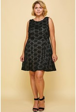 Black/Nude Lace Cocktail Mini Dress PLUS