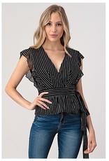 Deep V Tie-Waist Top