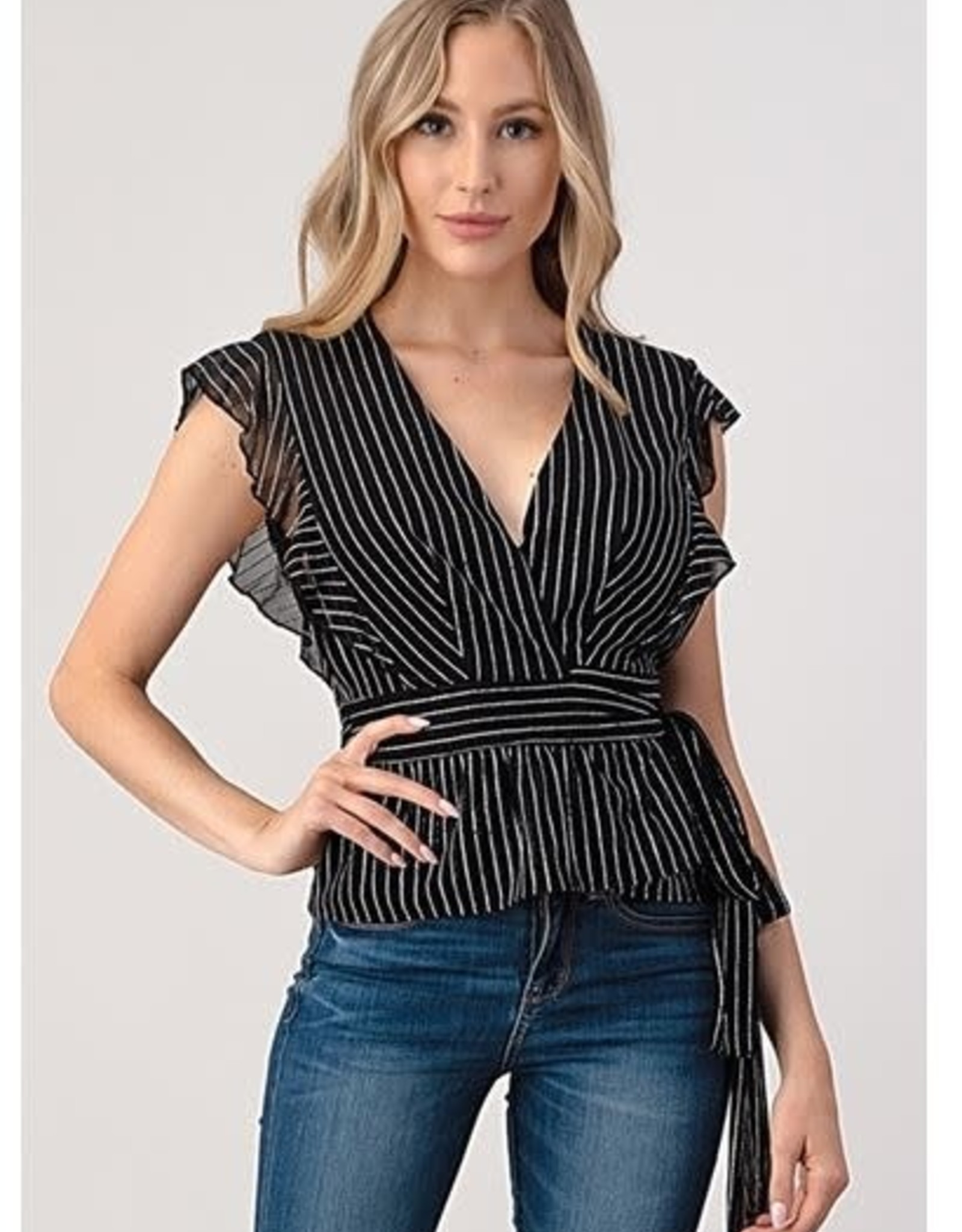 Deep V Tie-Waist Top