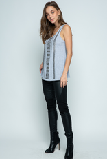 Sleeveless Top w/Studs - H Grey