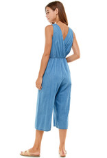 Tie-Front Chambray Jumpsuit