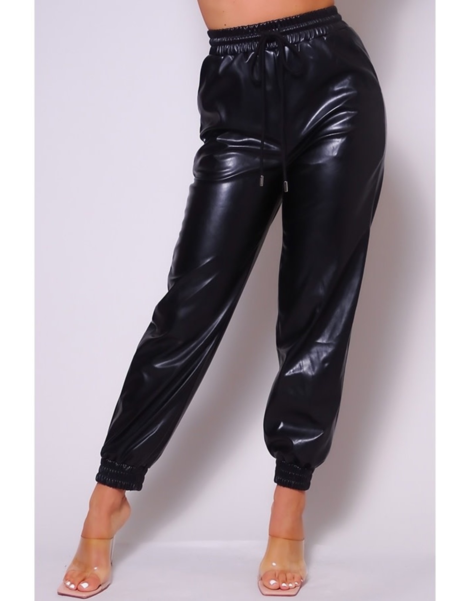 Faux Leather Jogger - Pinktini
