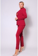 Jacket w/Tapered Trouser Set - Deep Coral