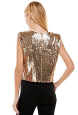 Gold Sequin Muscle Top