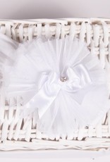 White Tulle Bow Head Band 0-12 Months