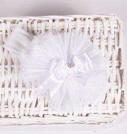 White Tulle Bow Head Band 0-12 Months