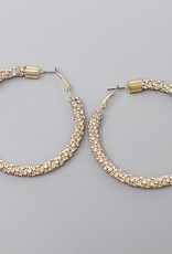 Rhinestone Wrapped Hoops (60mm) Gold/Clear