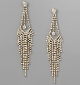 Rhinestone Pave Chandelier Earrings - Gold