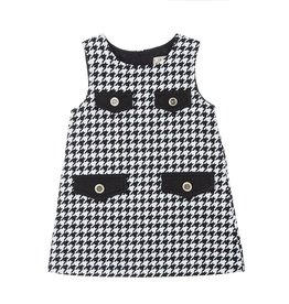 Girls’ Houndstooth Dress Blk/Wht