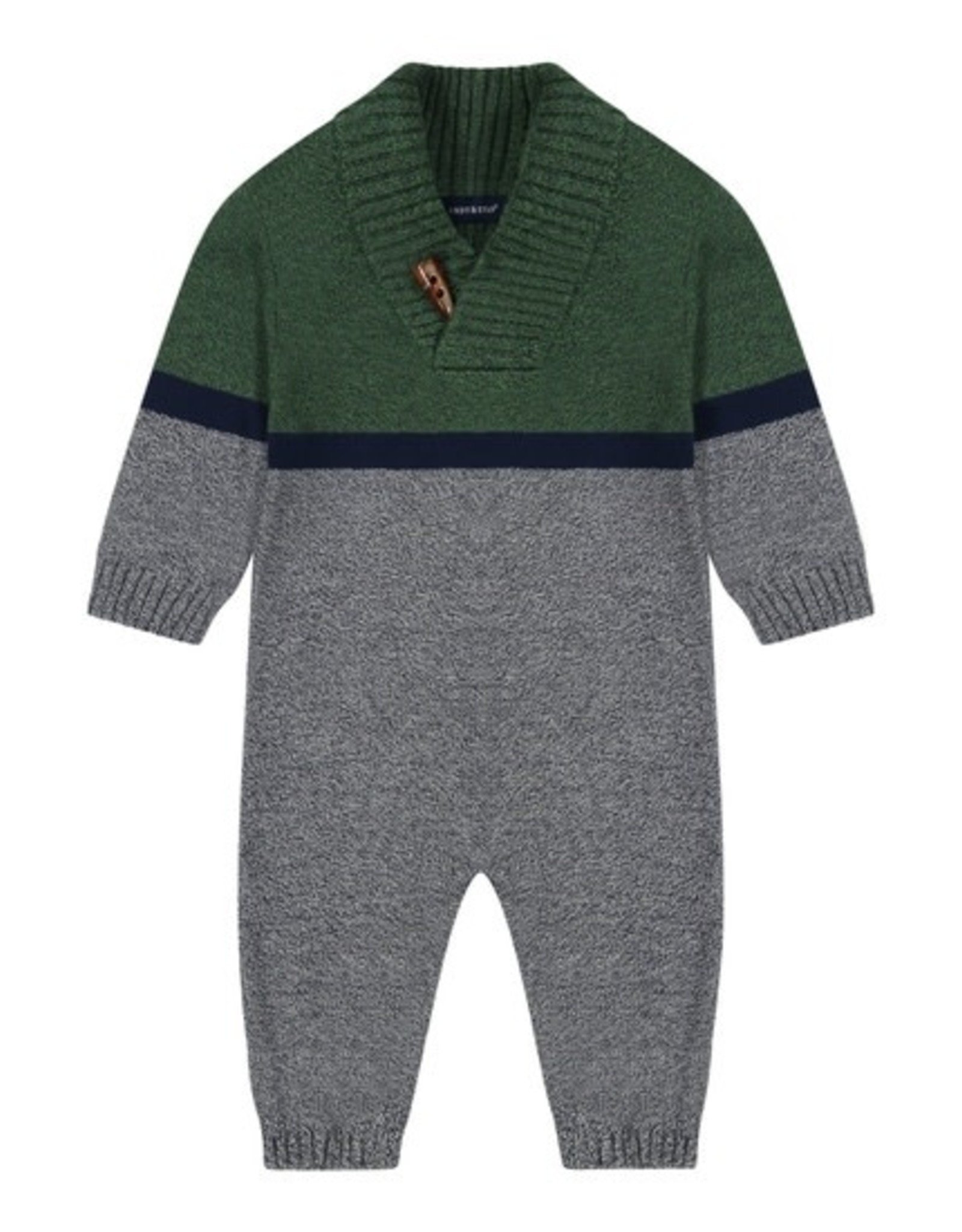 Baby Boys Sweater Knit Coverall w/Booties - Green