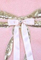 Pink Fur Sequin Bow Dress