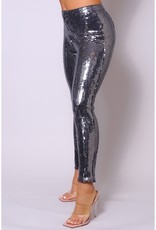 Sequin Pants - Gunmetal