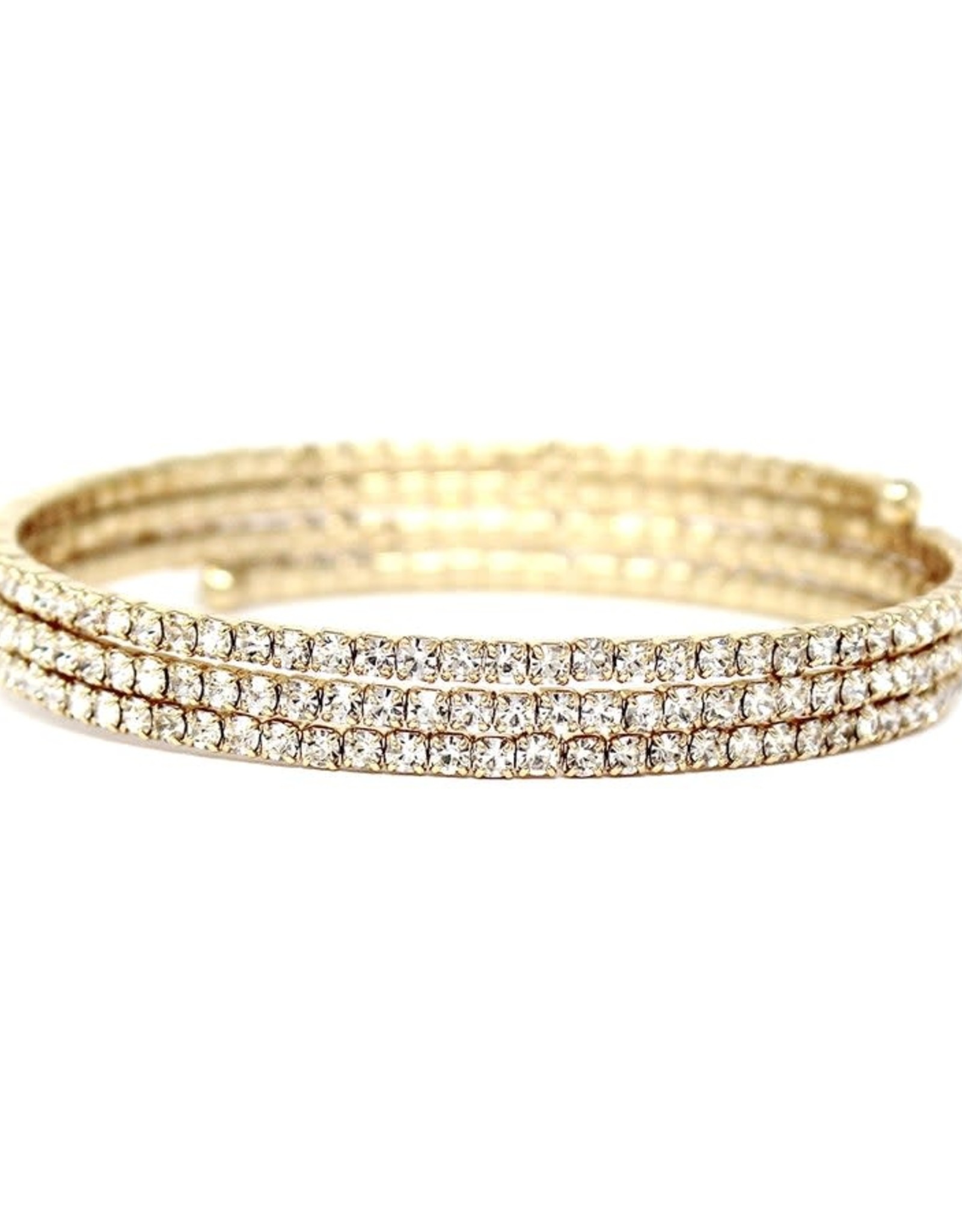 Rhinestone Pave Wrap Bangle - Gold