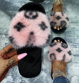 Pink Plush Slippers