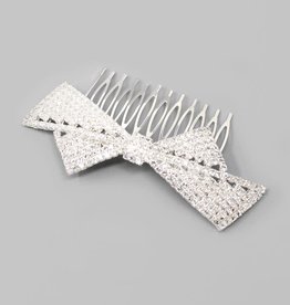 Rhinestone Pave Bow Hair Comb