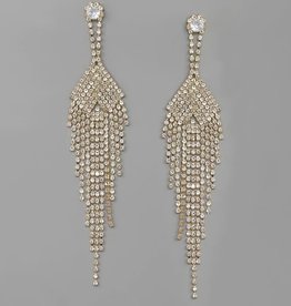 CZ Pave Statement Drop Earrings