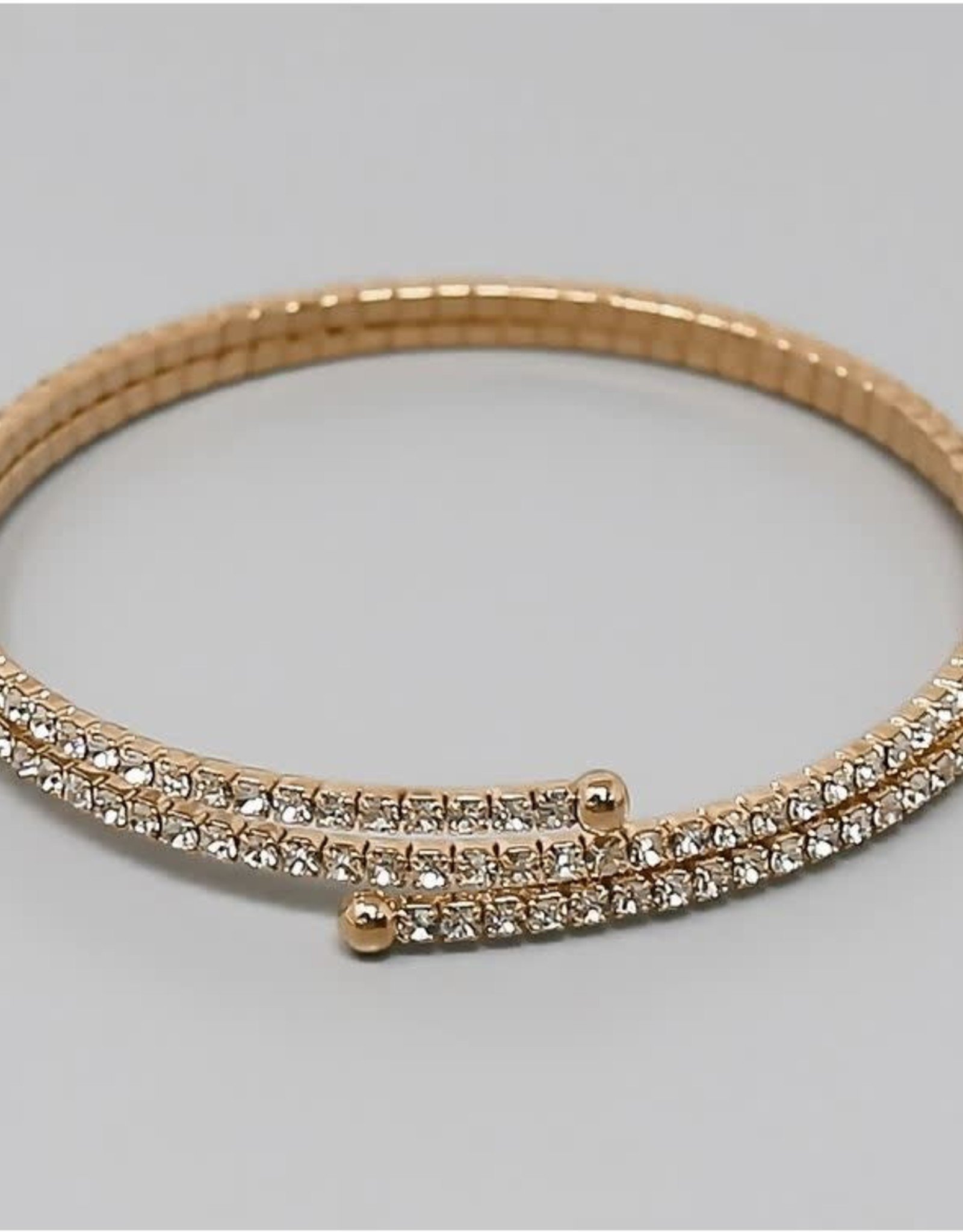 Glass Stone Pave Wrap Bangle