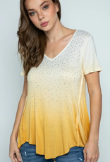 Ombre Stone Embellished SS Top