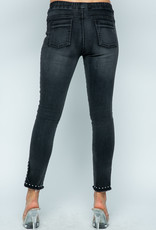 Denim Jegging with Studs and Slit Detail