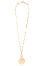 18k Gold Plated Double Strand Gold Link Coin Necklace