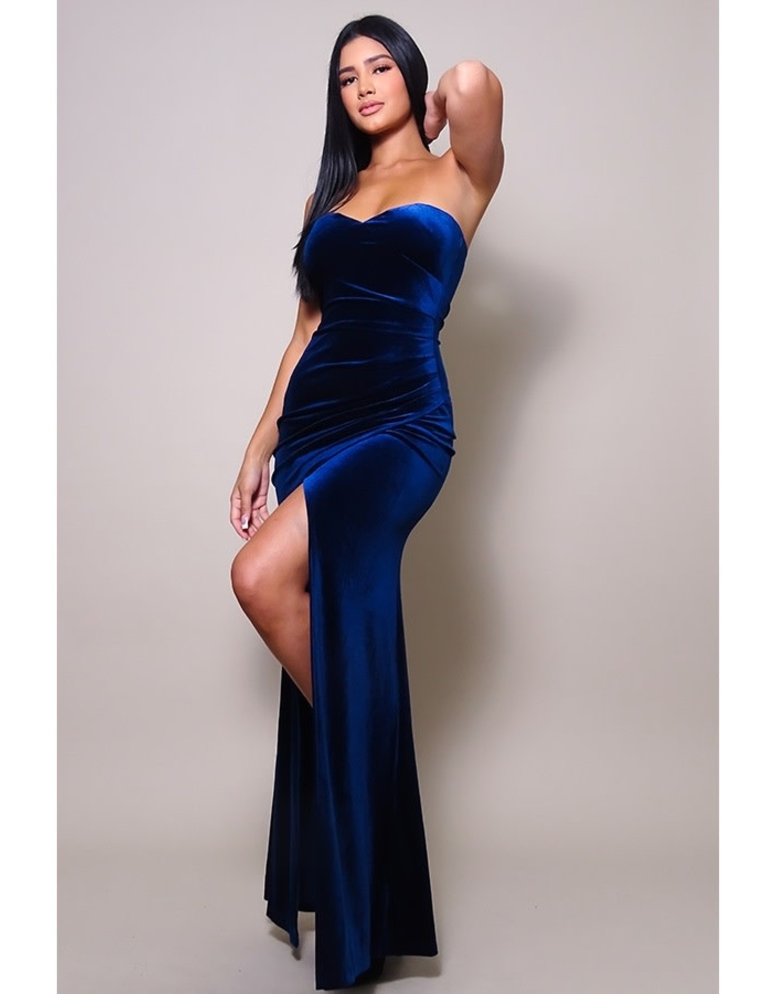 Velvet Gown - Navy