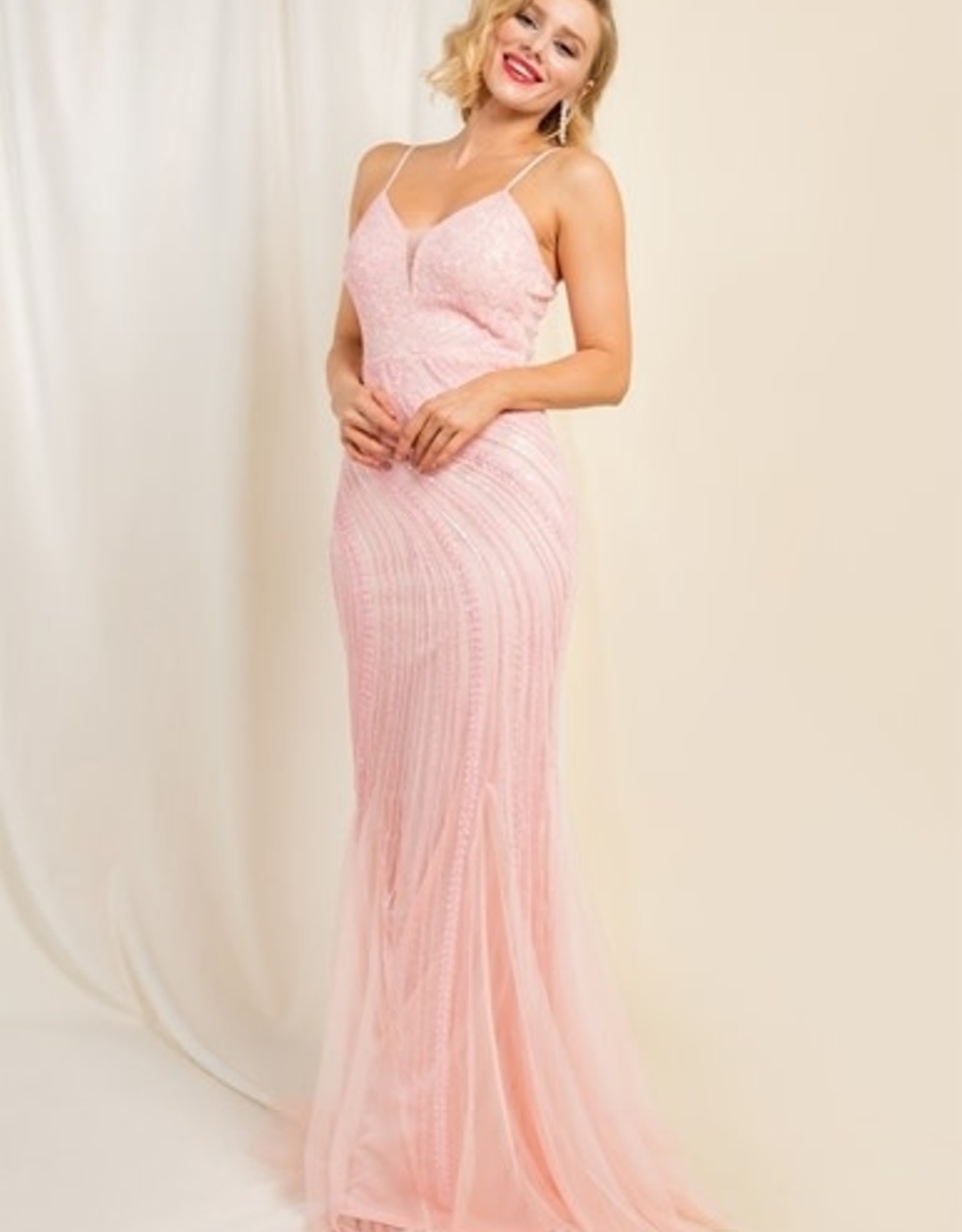 Pink Sequin Gown