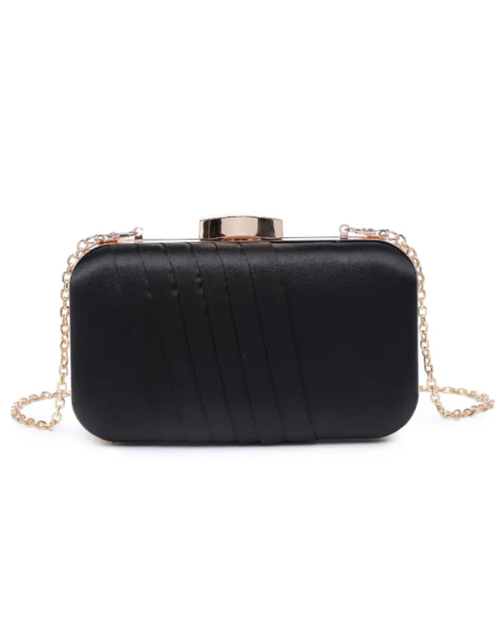 Pleated Black Evening Clutch