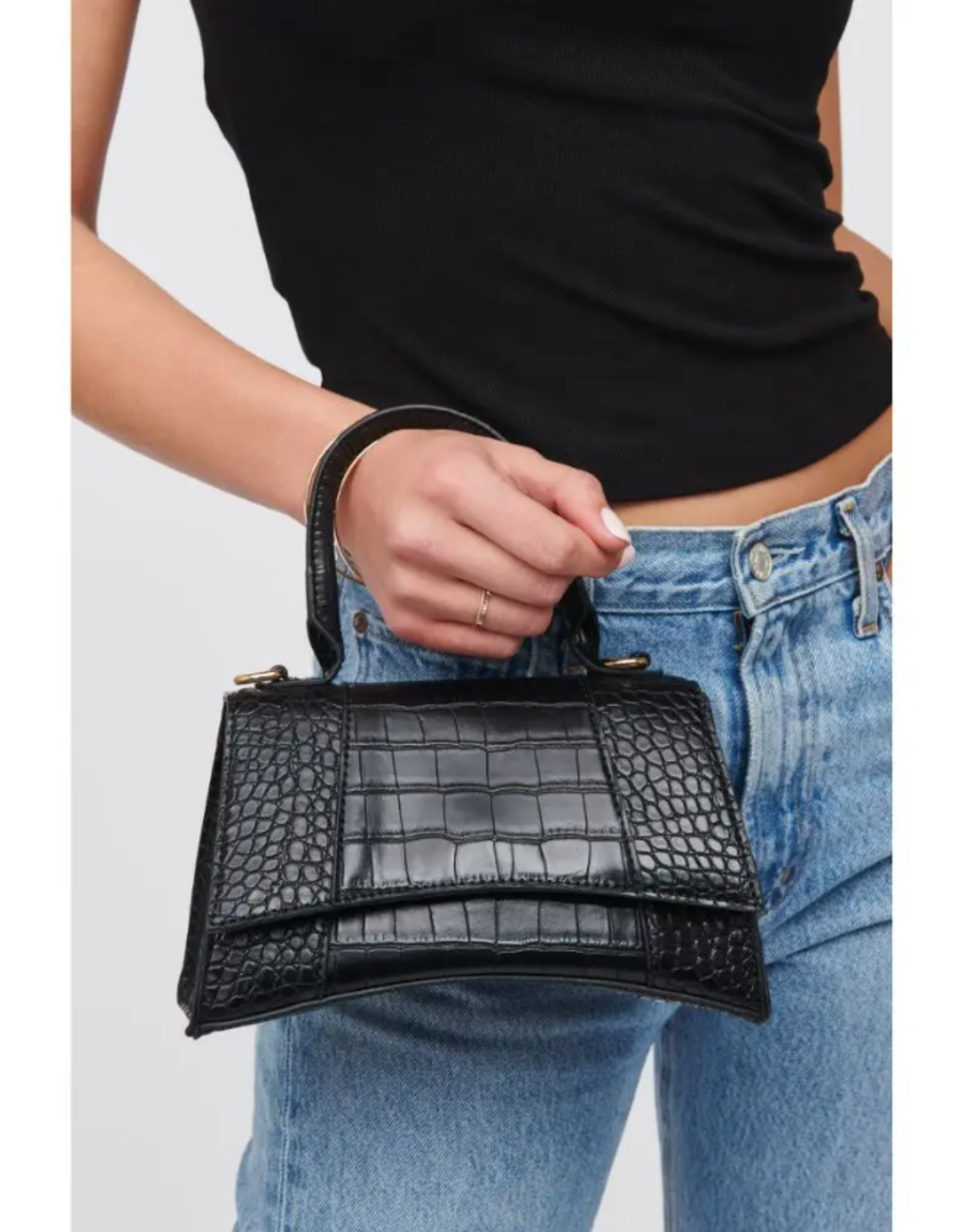 Faux Croc Crossbody