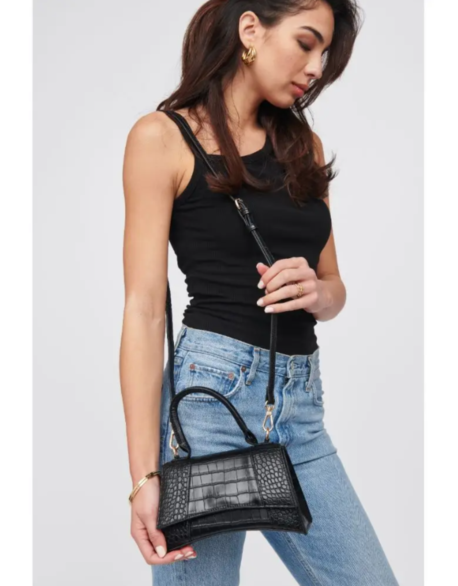 Faux Croc Crossbody