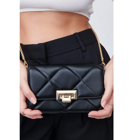 Blk Quilted Crossbody