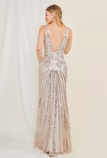 Silver Sequin Champagne Gown
