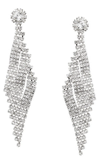 Rhinestone Pave Rhombus Drop Earring