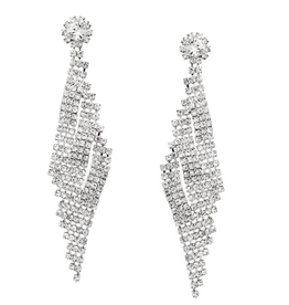 Rhinestone Pave Rhombus Drop Earring