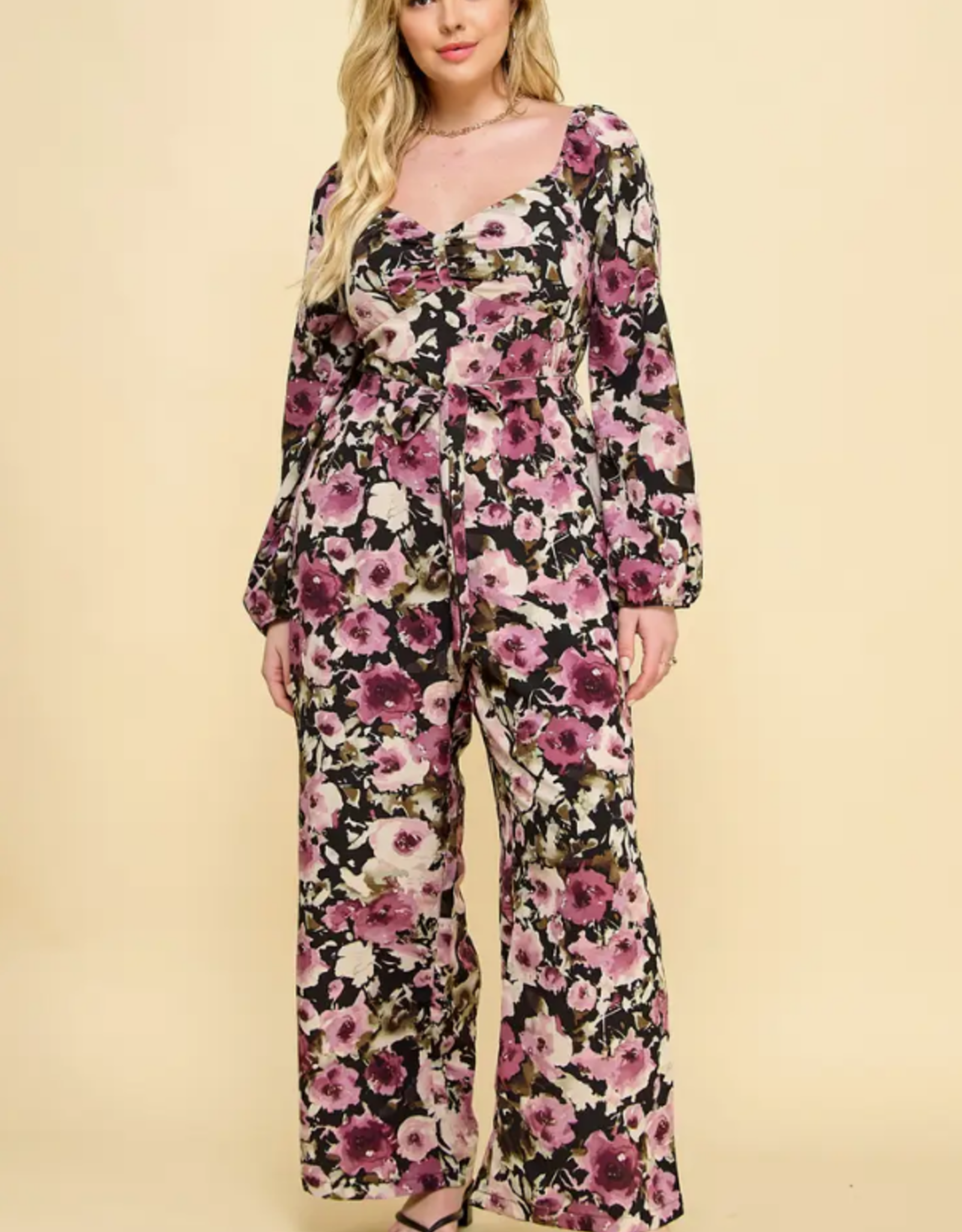 Floral Smocked Jumpsuit PLUS