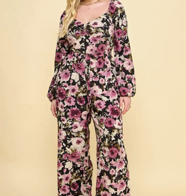 Floral Smocked Jumpsuit PLUS