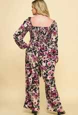 Floral Smocked Jumpsuit PLUS