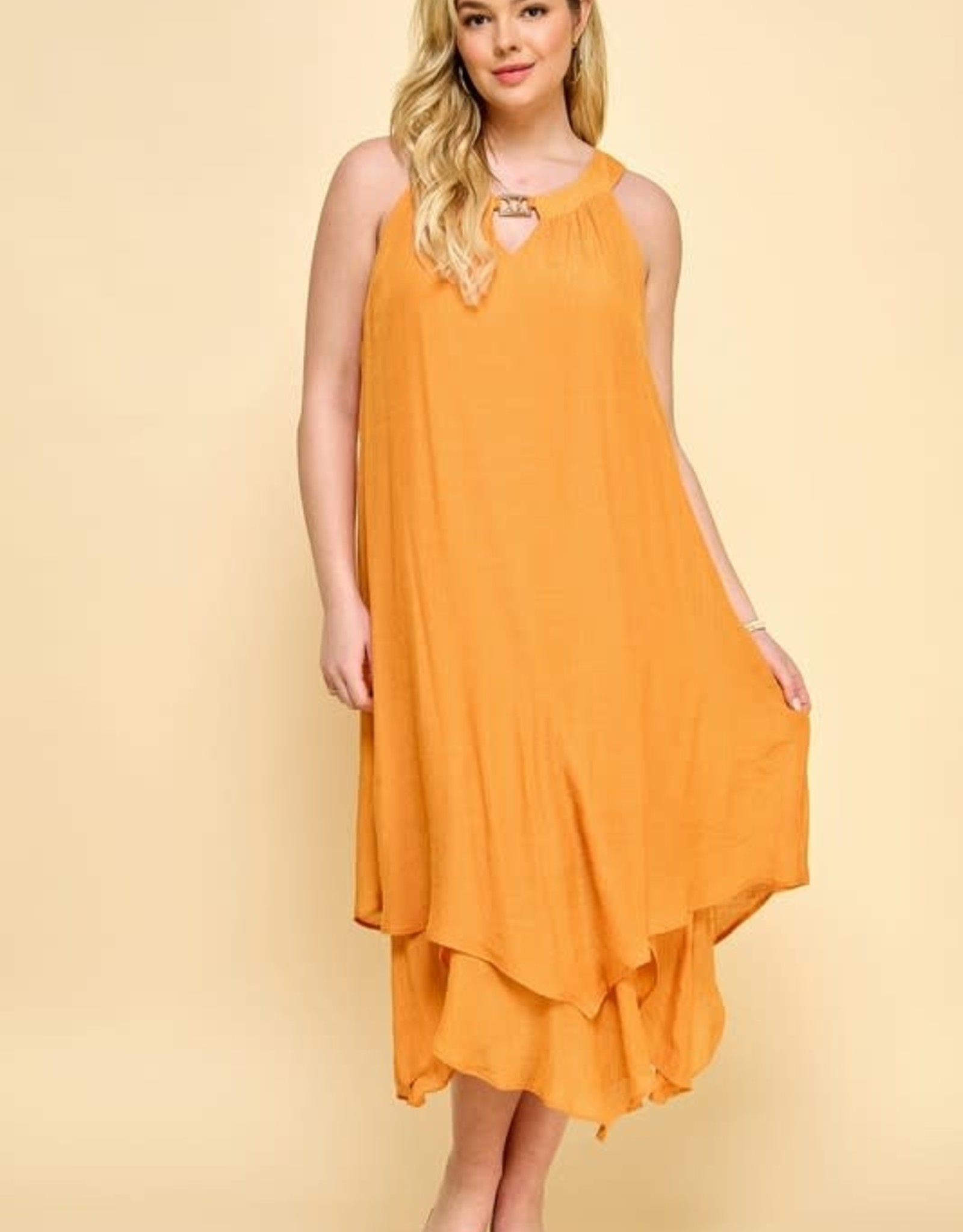 Tangerine Gauze Dress