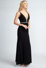 Black Gown with Silver Stone Straps