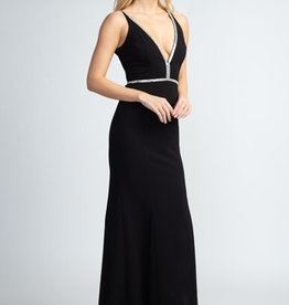 Black Gown with Silver Stone Straps