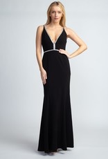 Black Gown with Silver Stone Straps