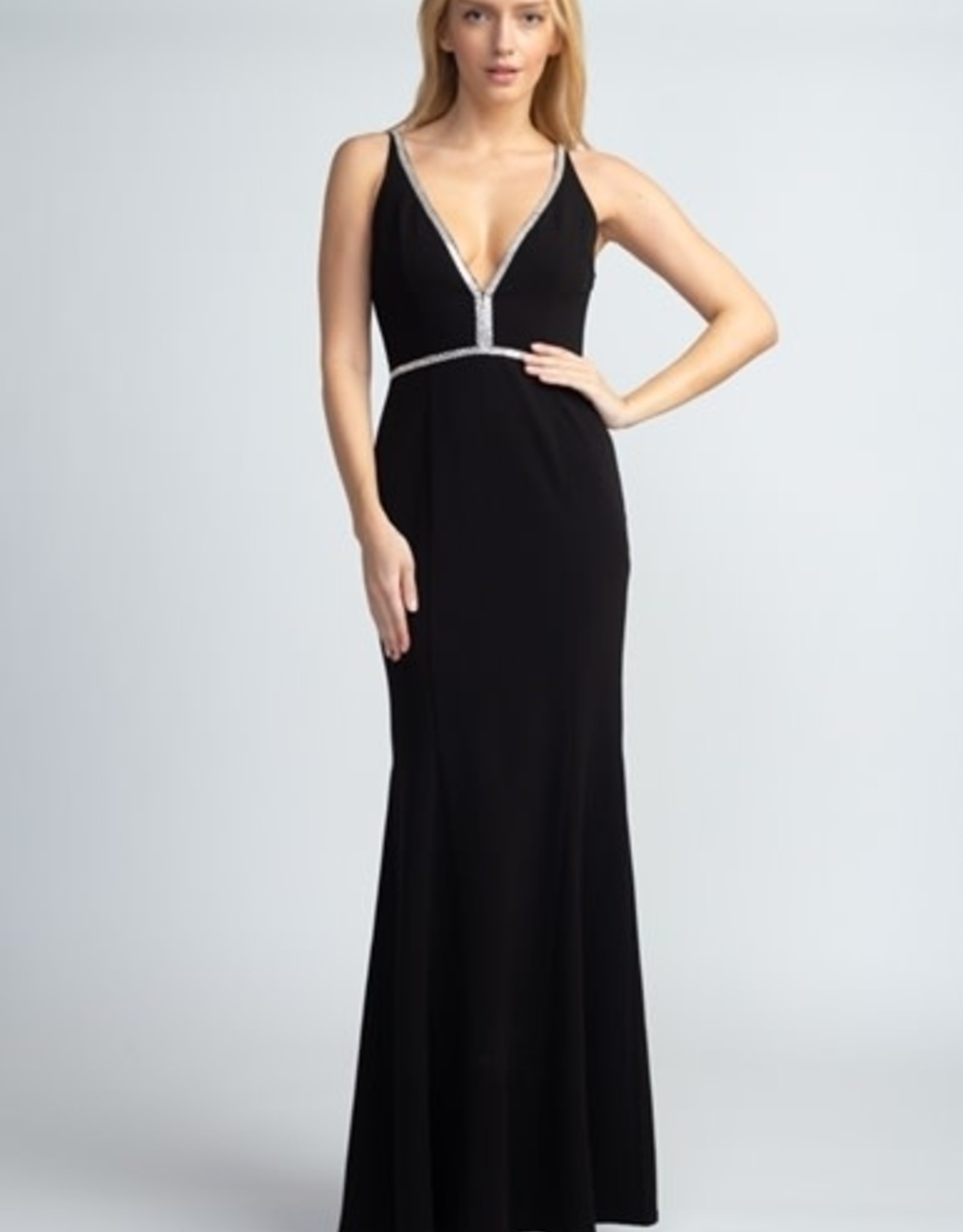 Black Gown with Silver Stone Straps