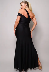 Asymmetric Double Strap Gown