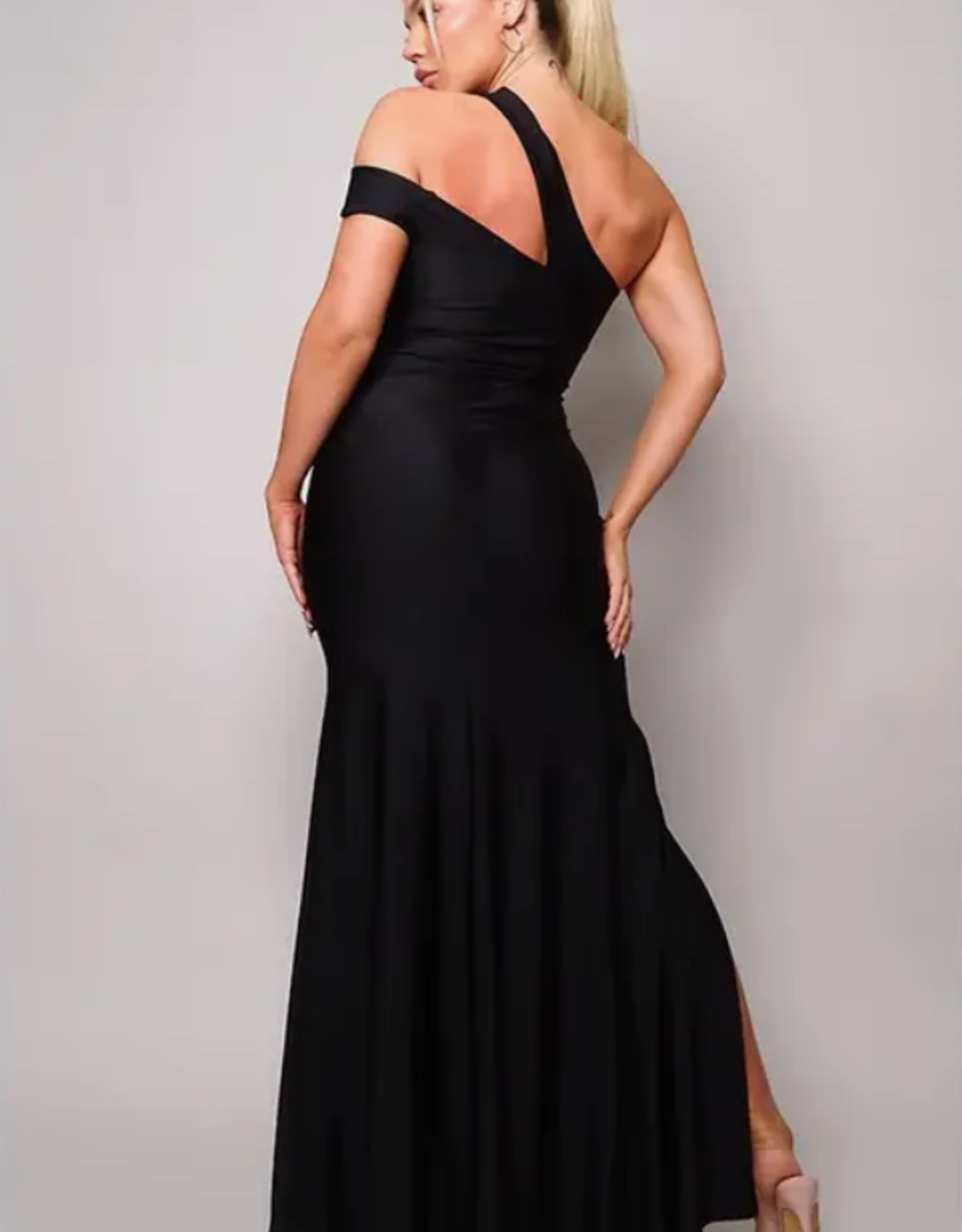 Asymmetric Double Strap Gown