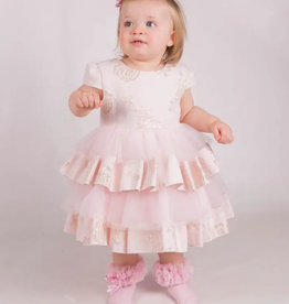 Baby Special Occasion Rose Embroidered Ruffle Gown